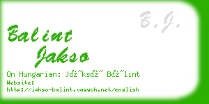 balint jakso business card